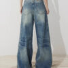 Spring Women’s High-Waisted Wide-Leg Denim Jeans – Retro Cool with a Modern Edge