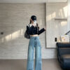 Spring Women’s High-Street Cargo Straight-Leg Jeans – Fashion-Forward Utility with a Flattering Fit