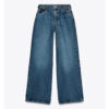 Y2K-Inspired Cool: Spring 2025 Nebesa Women’s Mid-Blue Wide-Leg Jeans with Chain Belt