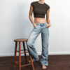 Spring 2025 TRF Women’s Light Blue Low-Waisted Wide-Leg Jeans – Casual, Cool & Effortlessly You