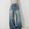 Spring Women’s High-Waisted Wide-Leg Denim Jeans – Retro Cool with a Modern Edge