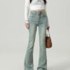 Spring Women’s High-Waisted Light Blue Flared Jeans – Stretch, Shape, and Shine in Every Step