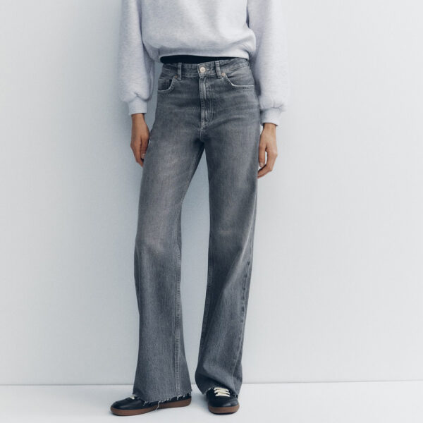 Spring 2025 Nebesa Women’s Grey High-Waist Wide-Leg Jeans – Effortless Chic Meets All-Day Comfort
