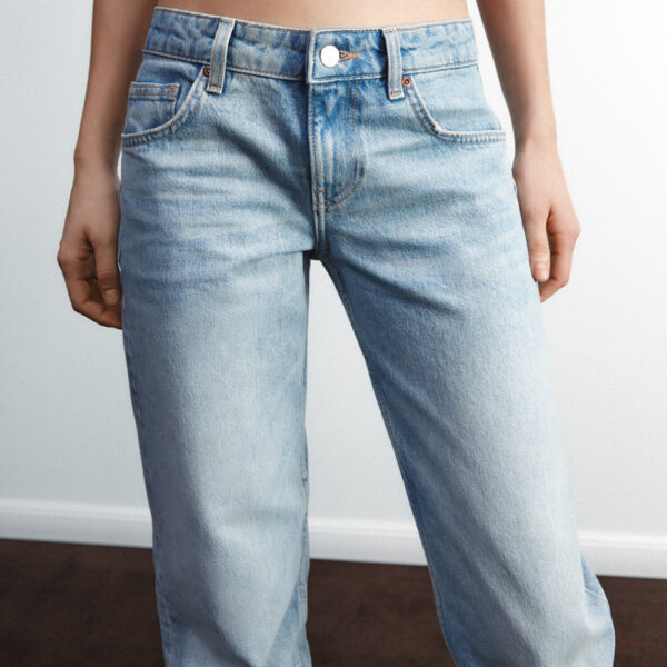 Spring 2025 TRF Women’s Light Blue Low-Waisted Wide-Leg Jeans – Casual, Cool & Effortlessly You