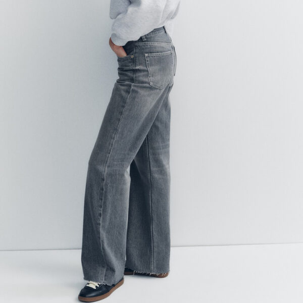 Spring 2025 Nebesa Women’s Grey High-Waist Wide-Leg Jeans – Effortless Chic Meets All-Day Comfort