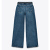 Y2K-Inspired Cool: Spring 2025 Nebesa Women’s Mid-Blue Wide-Leg Jeans with Chain Belt