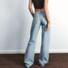 Spring 2025 TRF Women’s Light Blue Low-Waisted Wide-Leg Jeans – Casual, Cool & Effortlessly You