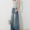 Spring Women’s High-Waisted Wide-Leg Denim Jeans – Retro Cool with a Modern Edge