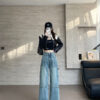Spring Women’s High-Street Cargo Straight-Leg Jeans – Fashion-Forward Utility with a Flattering Fit