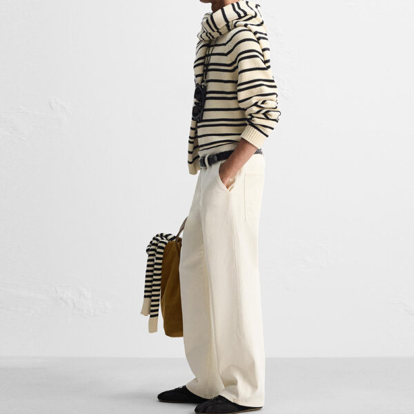 Fresh Style Starts Here: Nebesa Men’s Faded White Loose Straight-Leg Jeans – Spring 2025