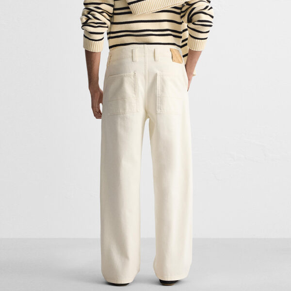 Fresh Style Starts Here: Nebesa Men’s Faded White Loose Straight-Leg Jeans – Spring 2025