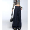 Spring Women’s High-Waisted Denim Blue Wide-Leg Jeans – Retro Elegance for Tall, Confident Style