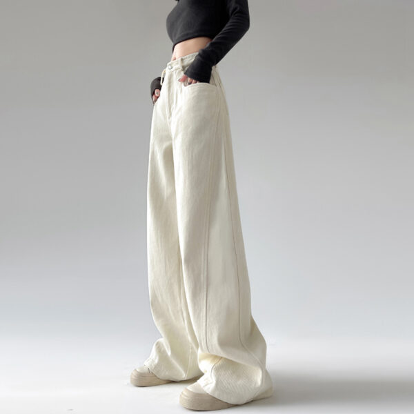 Spring Women’s High-Waisted Wide-Leg Denim Pants – Tailored for Tall Women, Designed for Effortless Elegance