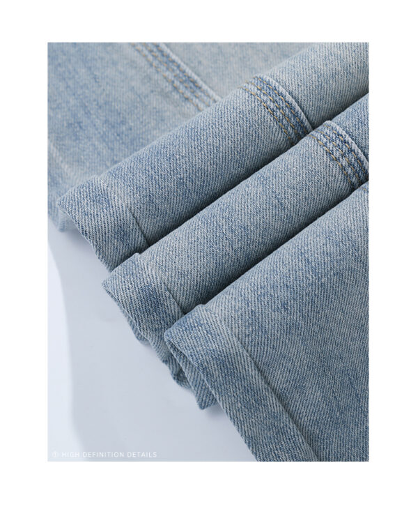 Spring Women’s Light Blue Retro Split Wide-Leg Banana Jeans – Effortless Style with a Flared, Flattering Fit