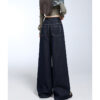 Spring Women’s High-Waisted Denim Blue Wide-Leg Jeans – Retro Elegance for Tall, Confident Style