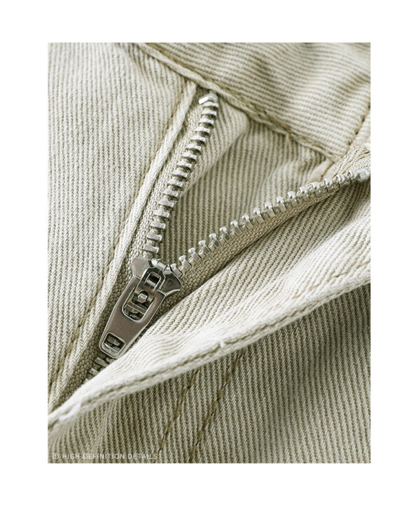 Women’s Straight-Leg Khaki Jeans – Wide-Leg Comfort, Slimming Fit for Petite Frames