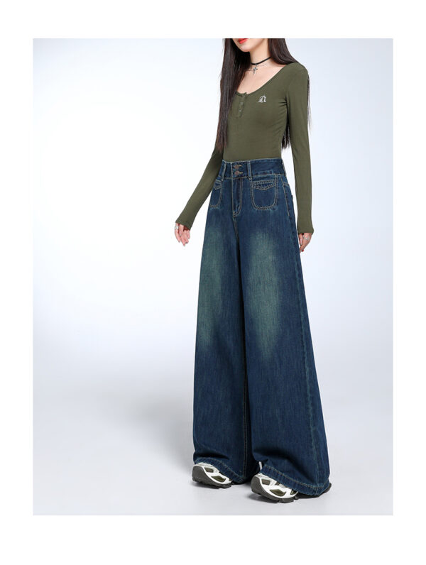 Spring Women’s High-Waisted Wide-Leg Jeans – Flattering, Slimming & Tall-Friendly Draping Fit