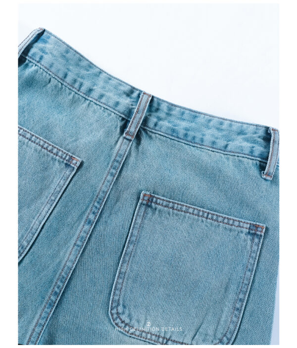Spring Women’s High-Street Cargo Straight-Leg Jeans – Fashion-Forward Utility with a Flattering Fit
