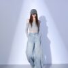 Spring Women’s Light Blue Retro Split Wide-Leg Banana Jeans – Effortless Style with a Flared, Flattering Fit