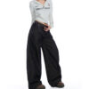 Spring Women’s Low-Waisted Loose-Fit Denim Pants – Flattering Knife-Cut Style in Original Indigo