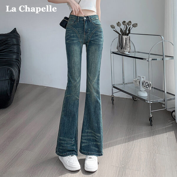 Jeaans Female Spring And Fall New Pants High Waist Thin Elastic Slim Design Flare Pants Female
