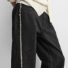 Laid-Back Edge: Spring Men’s Cotton Straight-Leg Jeans with Raw Hem & Stitch Detail