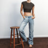 Effortless Cool: Spring 2025 Women’s Light Blue Low-Waisted Wide-Leg Jeans