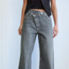 Redefine Casual Cool: Spring 2025 TRF Women’s Gray Cotton Double-Breasted Wide-Leg Jeans