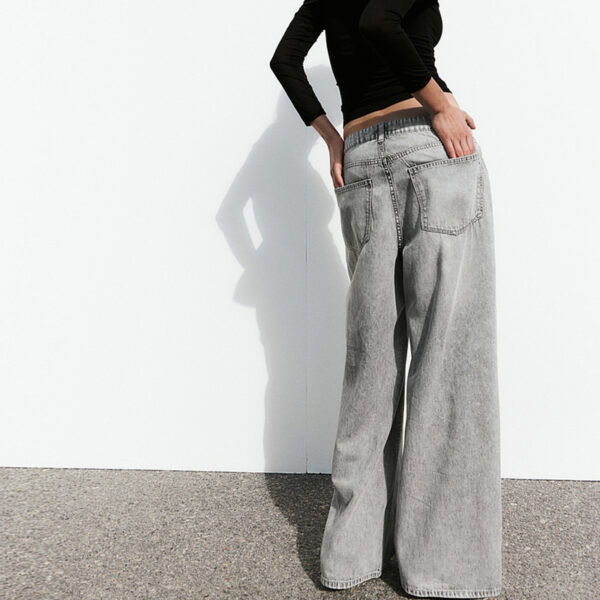 Spring 2025 Women’s Low-Waisted Loose-Fit Non-Stretch Wide-Leg Jeans – Vintage Vibes, All-Day Comfort