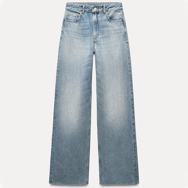 Effortless Elegance: Spring 2025 Nebesa Women’s Light Blue High-Waisted Wide-Leg Jeans