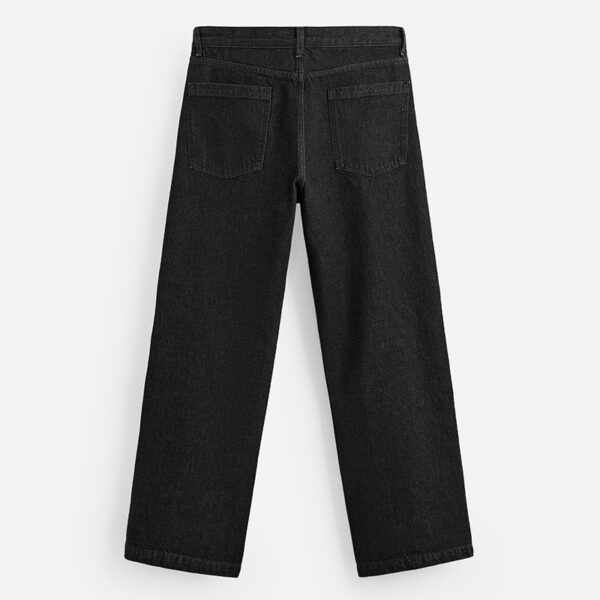 Laid-Back Edge: Spring Men’s Cotton Straight-Leg Jeans with Raw Hem & Stitch Detail