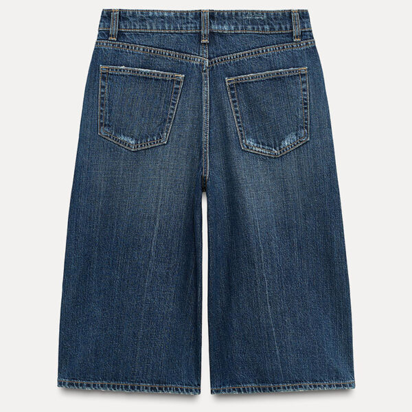 Spring 2025 Nebesa Women’s Sea Blue Cotton Mid-Rise Denim Shorts – Effortless Casual Chic