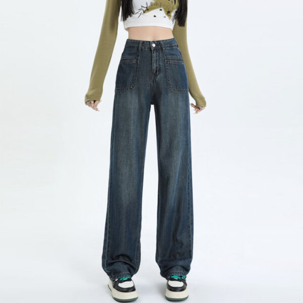 Spring 2025 Women’s High-Waisted Vintage Straight-Leg Wide-Leg Jeans – Flattering & Versatile for Tall Women