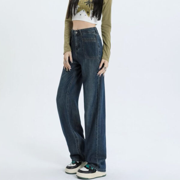 Spring 2025 Women’s High-Waisted Vintage Straight-Leg Wide-Leg Jeans – Flattering & Versatile for Tall Women