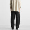 Laid-Back Edge: Spring Men’s Cotton Straight-Leg Jeans with Raw Hem & Stitch Detail
