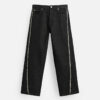 Laid-Back Edge: Spring Men’s Cotton Straight-Leg Jeans with Raw Hem & Stitch Detail