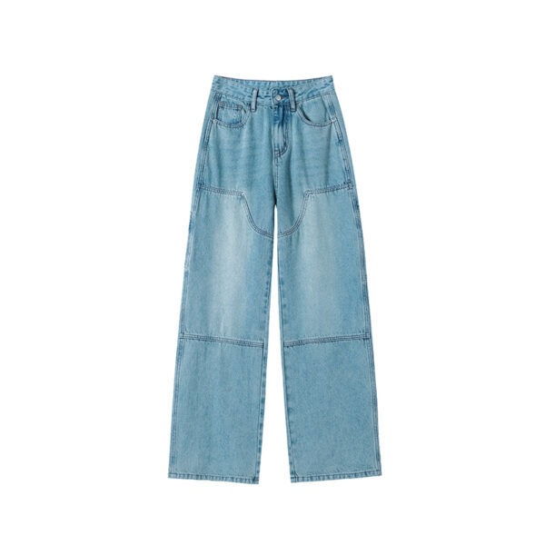 Spring Women’s High-Street Cargo Straight-Leg Jeans – Fashion-Forward Utility with a Flattering Fit