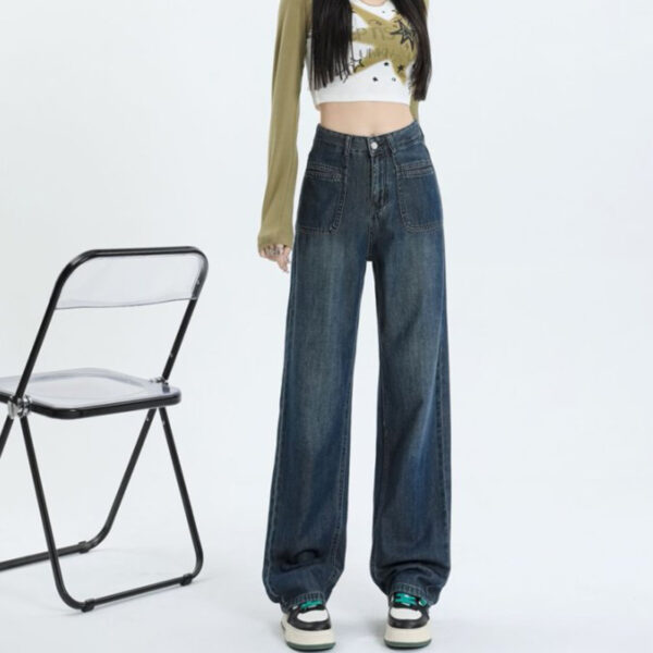 Spring 2025 Women’s High-Waisted Vintage Straight-Leg Wide-Leg Jeans – Flattering & Versatile for Tall Women