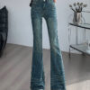 Jeaans Female Spring And Fall New Pants High Waist Thin Elastic Slim Design Flare Pants Female