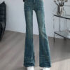 Jeaans Female Spring And Fall New Pants High Waist Thin Elastic Slim Design Flare Pants Female