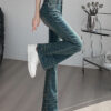 Jeaans Female Spring And Fall New Pants High Waist Thin Elastic Slim Design Flare Pants Female
