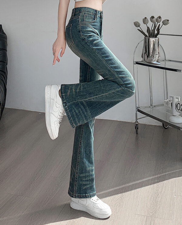 Jeaans Female Spring And Fall New Pants High Waist Thin Elastic Slim Design Flare Pants Female