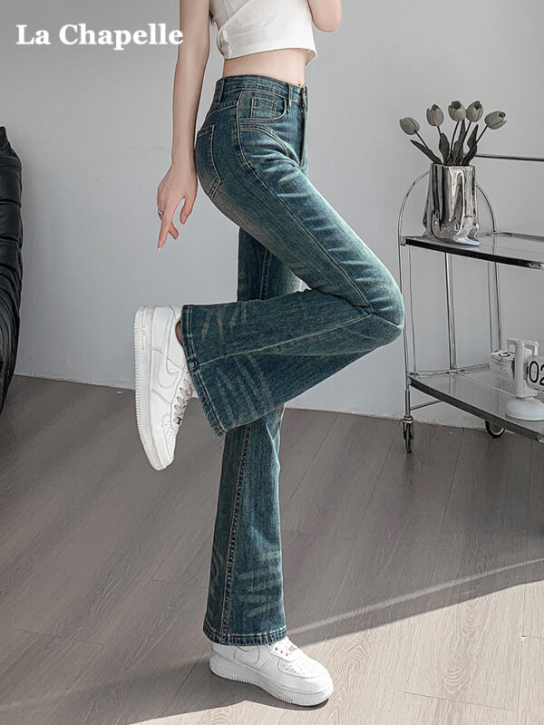 Jeaans Female Spring And Fall New Pants High Waist Thin Elastic Slim Design Flare Pants Female