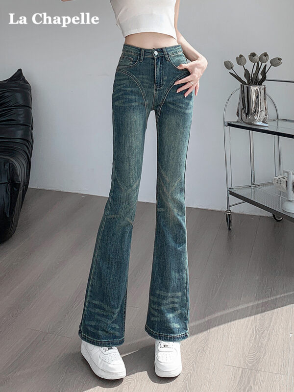Jeaans Female Spring And Fall New Pants High Waist Thin Elastic Slim Design Flare Pants Female