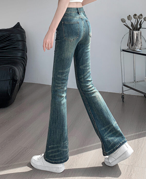 Jeaans Female Spring And Fall New Pants High Waist Thin Elastic Slim Design Flare Pants Female