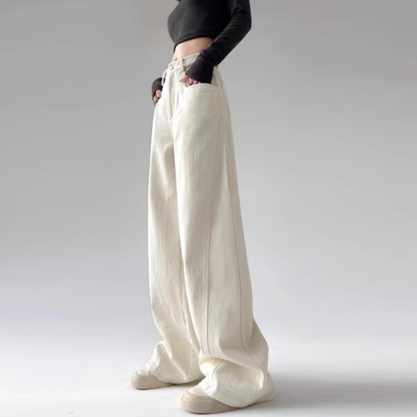 Spring Women’s High-Waisted Wide-Leg Denim Pants – Tailored for Tall Women, Designed for Effortless Elegance