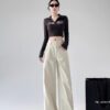 Spring Women’s High-Waisted Wide-Leg Denim Pants – Tailored for Tall Women, Designed for Effortless Elegance