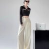 Spring Women’s High-Waisted Wide-Leg Denim Pants – Tailored for Tall Women, Designed for Effortless Elegance