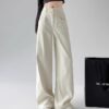 Spring Women’s High-Waisted Wide-Leg Denim Pants – Tailored for Tall Women, Designed for Effortless Elegance