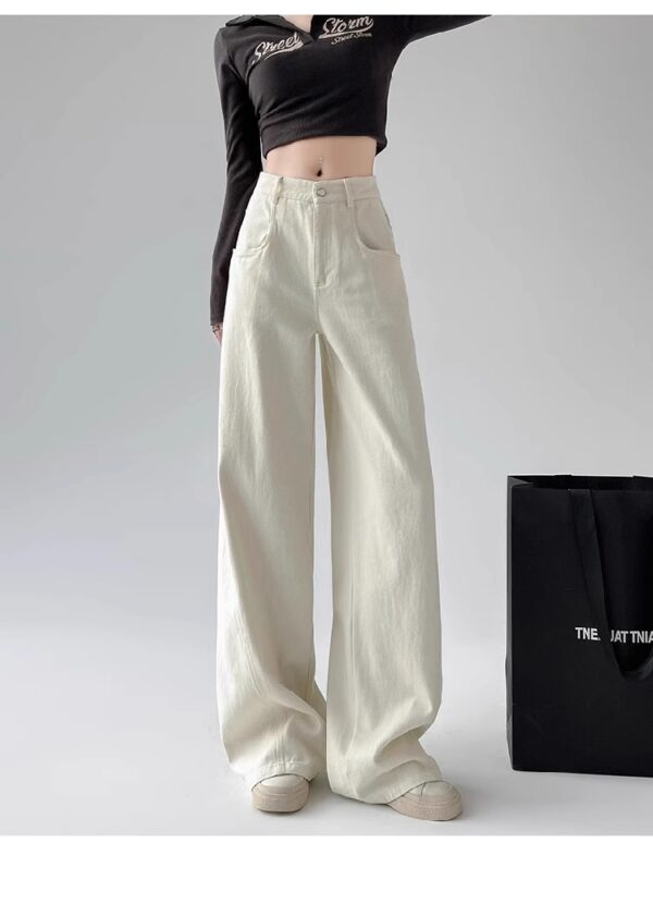 Spring Women’s High-Waisted Wide-Leg Denim Pants – Tailored for Tall Women, Designed for Effortless Elegance